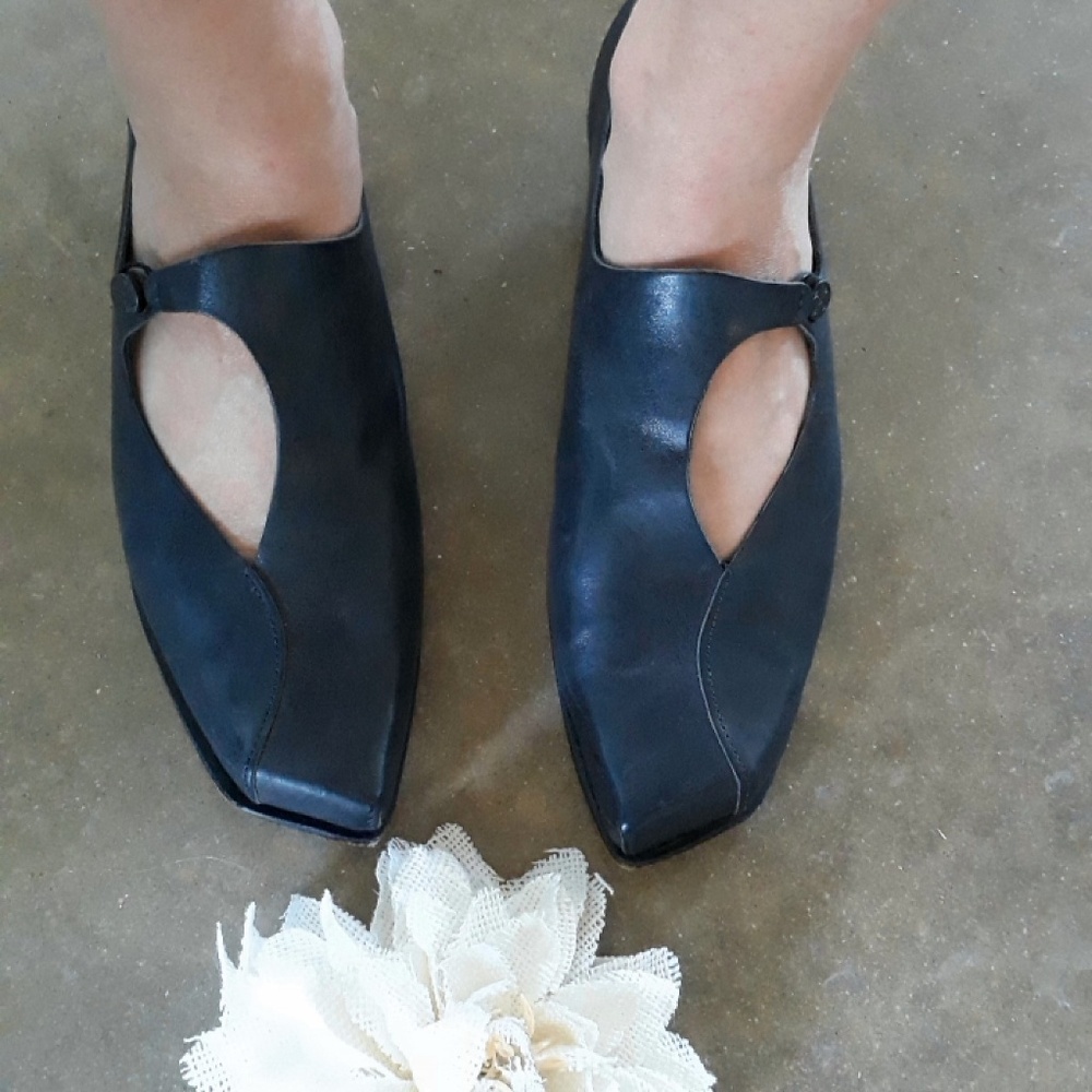 CYDWOQ Vintage Black Leather Shoes - Picture 6 of 7